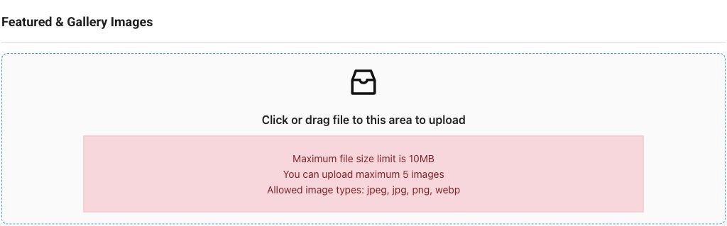 Current ADSGY listing photo-upload section showing supported image formats and upload limits
