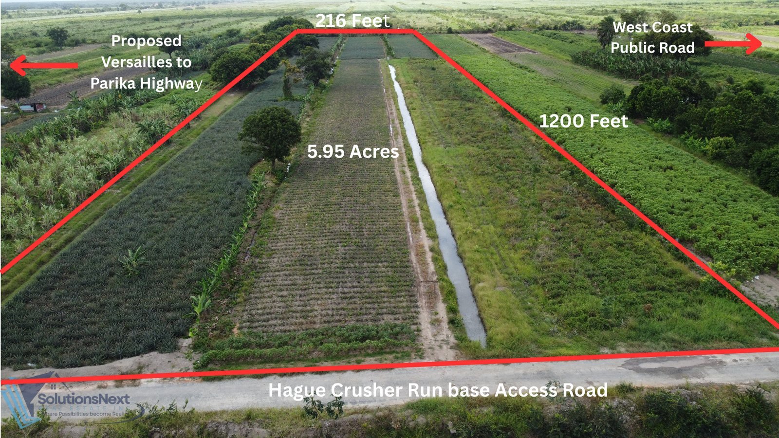 5.95-Acre Commercial & Industrial Land for Sale in Hague Backdam – GYD $175M