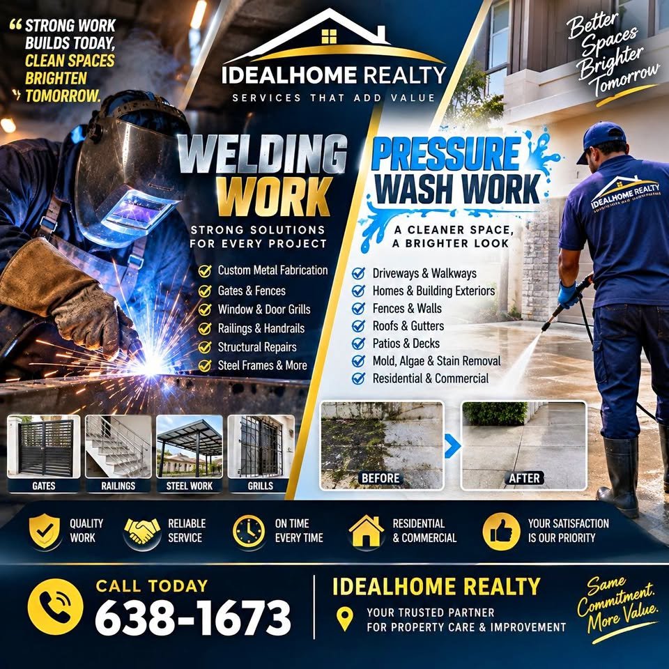 Welding and pressure washing – Ideal Home Realty